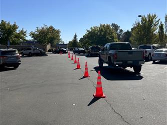 Cars and Cones at Dismissal PIckup